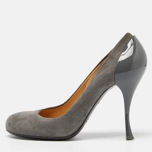 Giuseppe Zanotti Grey Suede Round Toe Pumps Size 38