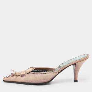 Miu Miu Beige Leather Mules Size 38.5