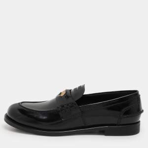 Miu Miu Black Patent Leather Penny Loafers Size 41