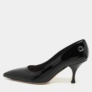 Miu Miu Black Patent Leather Eyelet Pumps Size 36.5