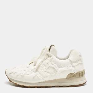 Miu Miu x New Balance White Denim 574 Sneakers Size 36