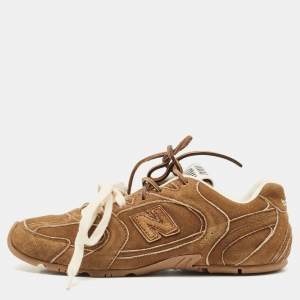 Miu Miu x New Balance Brown Suede Low Top Sneakers Size 37.5