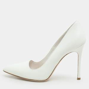 Miu Miu White Leather Pointed Toe Pumps Size 38.5