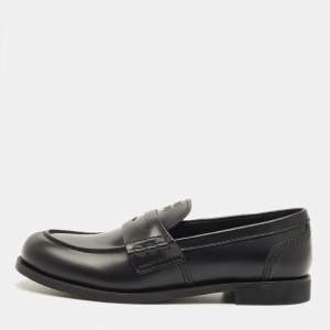 Pre Owned Miu Miu Donna Size 39 Black Leather Loafers