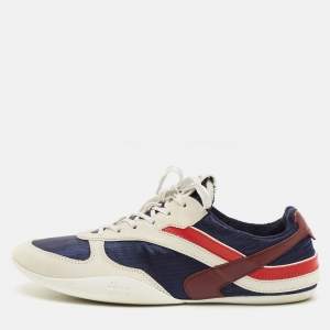 Pre Owned Miu Miu Gymnasium Size 42 Multicolor Fabric and Suede Low Top Sneakers