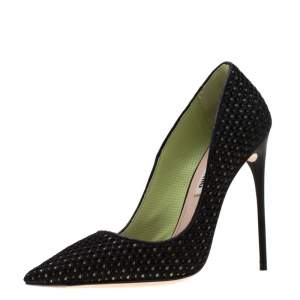 Miu Miu Black Mesh Pointed Toe Pumps Size 37