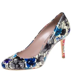 Miu Miu Multicolor Floral Print Patent Leather Pumps Size 36.5