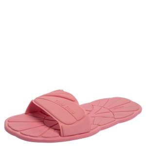 Miu Miu Pink Rubber Slide Sandals Size 41