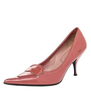 Miu Miu Pink Patent Leather Loafer Pump Size 37