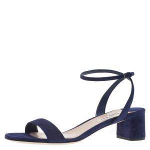 Miu Miu Purple Suede Ankle Strap Sandals Size 38.5