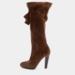 Miu Miu Brown Suede Knee Length Boots Size 40