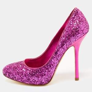 Miu Miu Purple Coarse Glitter Pumps Size 38