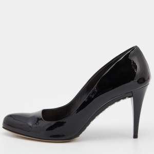Miu Miu Black Patent Leather Studded Pumps Size 38.5