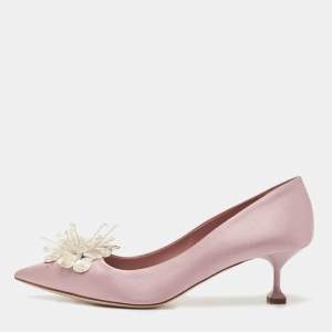 Miu Miu Light Purple Satin Crystal Embellished Pumps Size 39.5