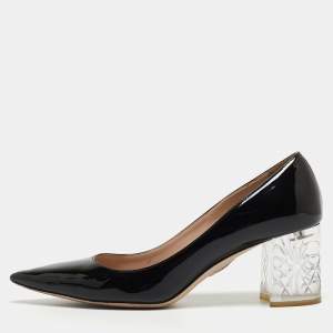Miu Miu Black Patent Leather Pointed Toe Pumps Size 35