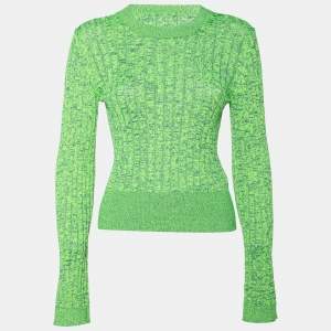 MM6 Maison Margiela Green Space Dyed Ribbed Knit Sweater S