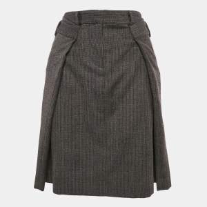 Maison Margiela Grey Wool Pleated Pencil Skirt M