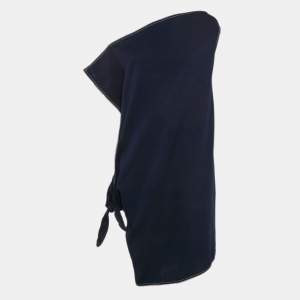 MM6 Maison Margiela Dark Blue Cotton Knot Detail Short Dress One Size
