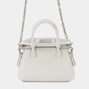 Pre Owned Maison Margiela Maison Margiela 5Ac Shoulder Bag White Calf Leather Size Micro