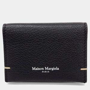 Pre Owned MM6 Maison Margiela Black Leather card wallet