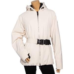 Moncler Grenoble Cream Synthetic Padded Down Belted Jacket M