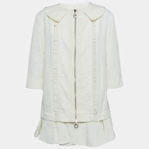 Moncler Off White Floral Jacquard Elea Jacket S