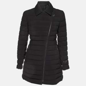 Moncler Black Synthetic Zip-Up Quilted Downs Jacket S