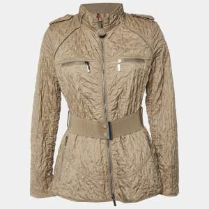 Moncler Brown Nylon Quilted Jacket L