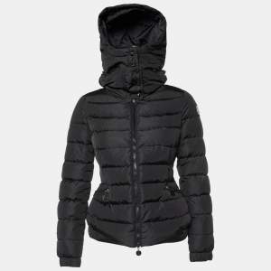 Moncler Black Nylon Detachable Hood Sanglier Giubbotto Down Jacket XS