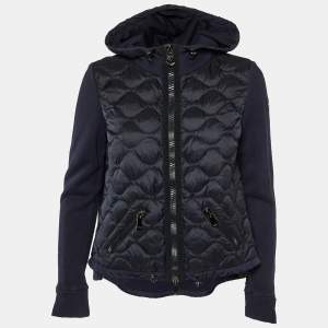 Moncler Navy Blue Quilted Zip Up Cardigan Jacket S