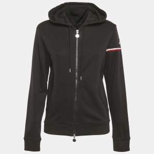 Moncler Black Cotton Jersey Hooded Jacket S