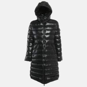 Pre Owned Moncler Black Nylon Hooded Puffer Down Jacket M