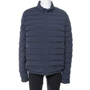 Moncler Navy Blue Down Quilted Zip Up Acorus Jacket xl