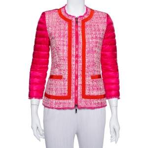 Moncler Pink Tweed & Synthetic Prune Jacket S