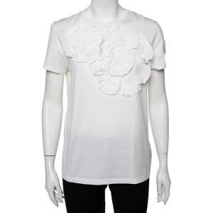 Moncler Genius White Cotton Applique Detail Simone Rocha T-Shirt S