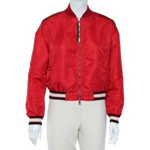 Moncler Red Synthetic Actinote Bomber Jacket S