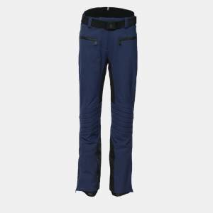Moncler Grenoble Navy Blue Cady Belted Sportivo Pants M