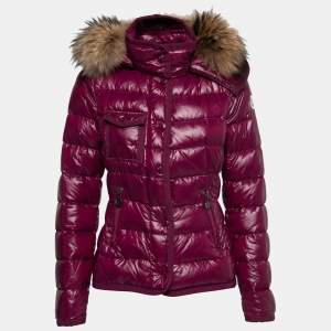 Moncler Wine Red Nylon Laqué Armoise Down Jacket