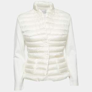 Moncler Cream Quilted Button Front Jacket M
