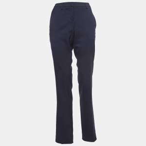 Moncler Navy Blue Wool Blend Formal Trousers L