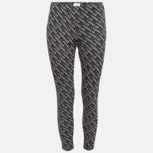 Moncler Black Monogram Cotton Knit Leggings XS