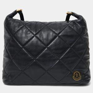 مملوكة مسبقًا Moncler Black Leather Quilted Backpack