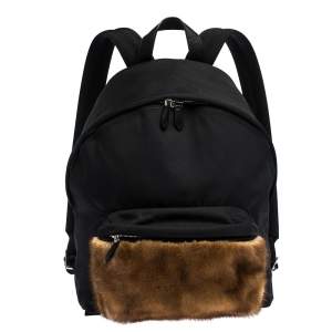 Givenchy Black/Brown Nylon and Calfhair Backpack