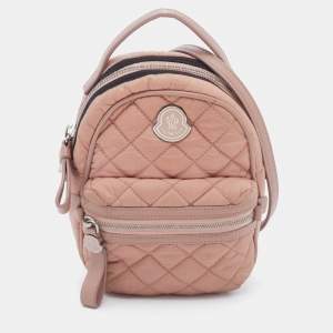 Moncler Dusty Pink Quilted Nylon Georgine Zaino Shoulder Bag