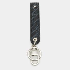 مملوكة مسبقًا Montblanc Sartorial Loop Key Fob Black/Blue M_Gram Coated Canvas