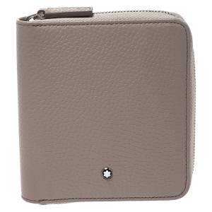 Montblanc Beige Leather Zip Around Wallet