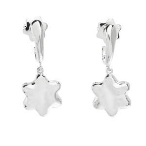 Pre Owned Montblanc Star Mother of Pearl Silver Drop Earrings
