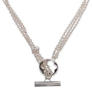 Montblanc Caress of a Star Silver Chain Link Toggle Necklace