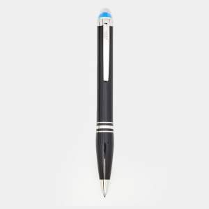 Pre Owned Montblanc StarWalker Black Precious Resin Silver Tone Ballpoint Pen 