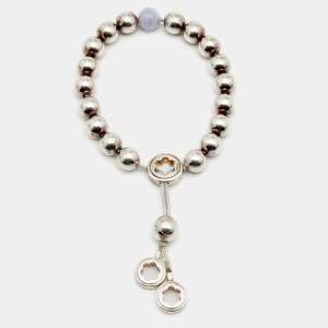 Montblanc Star Collection Blue Quartz Sterling Silver Bead Adjustable Bracelet